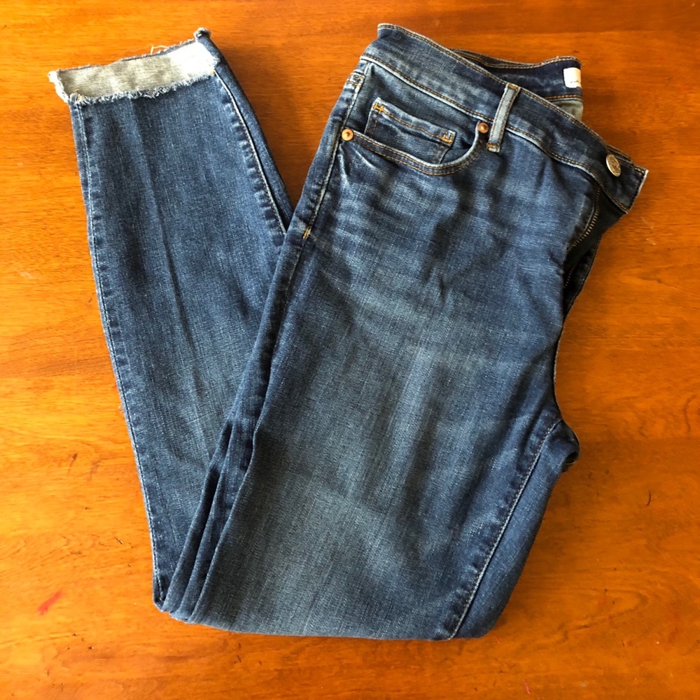 Loft staggered hem jeans size 8